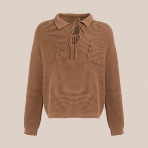 FOUND Tie-Collar Knit Sweater